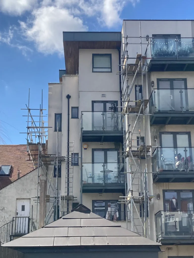 Scaffolding in place