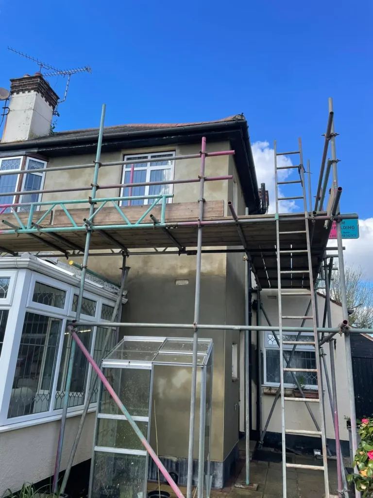 Scaffolding in place
