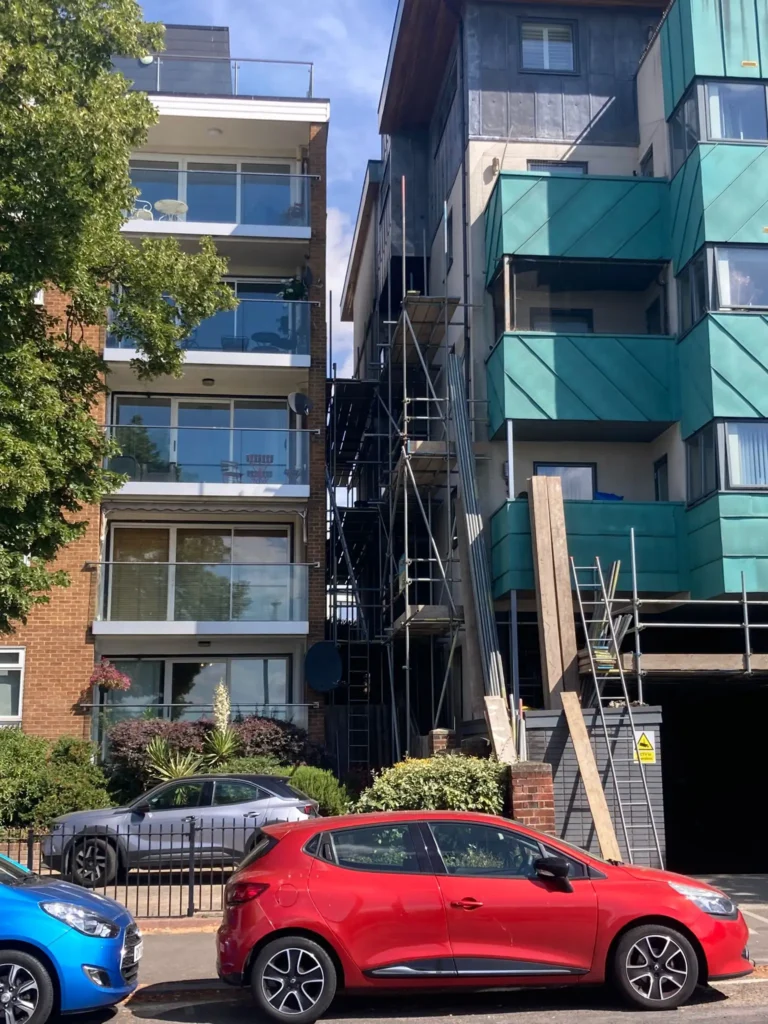 Scaffolding in place