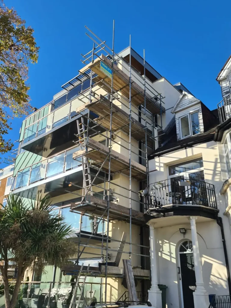 Scaffolding in place