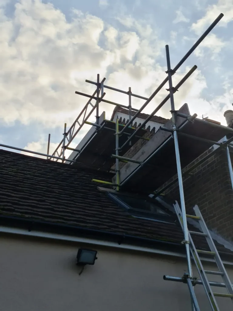 Scaffolding in place