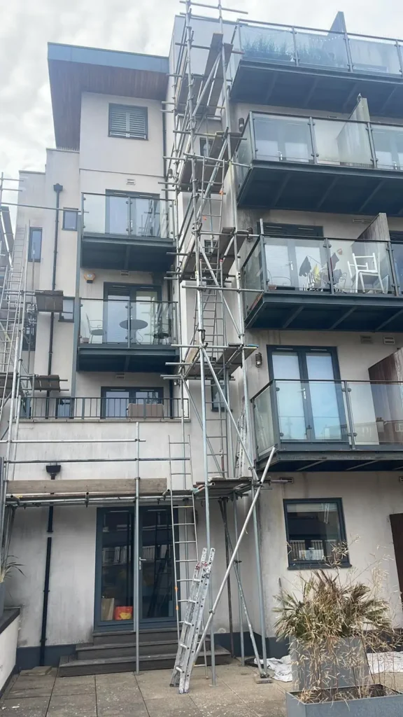 Scaffolding in place