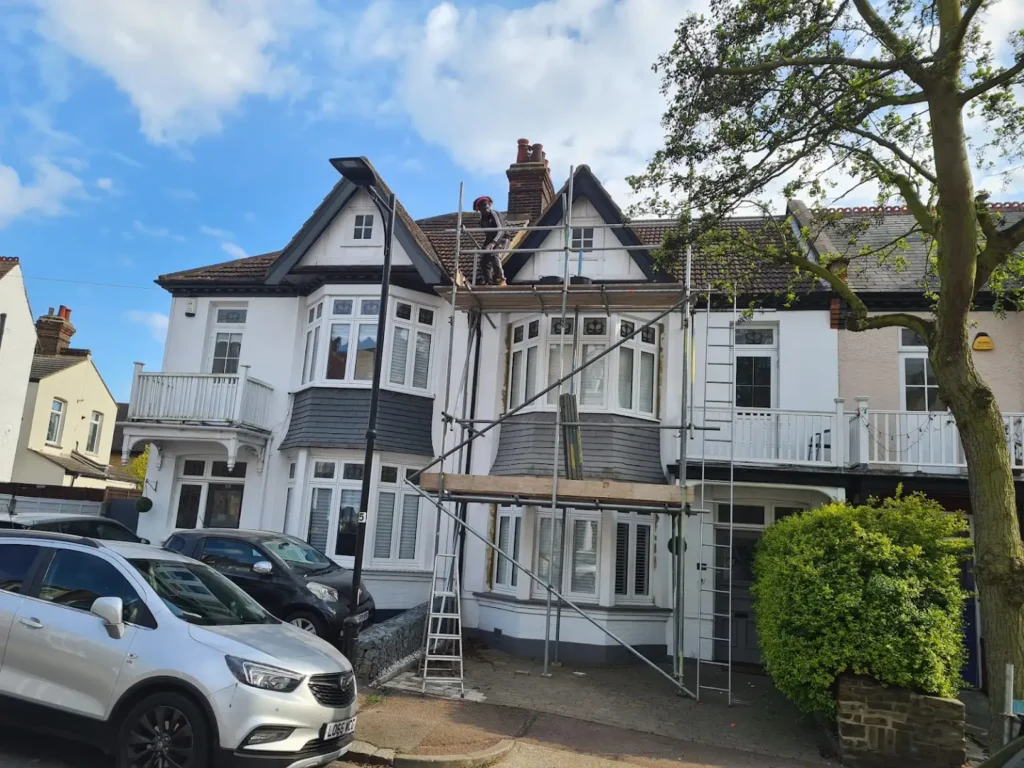 Scaffolding in place