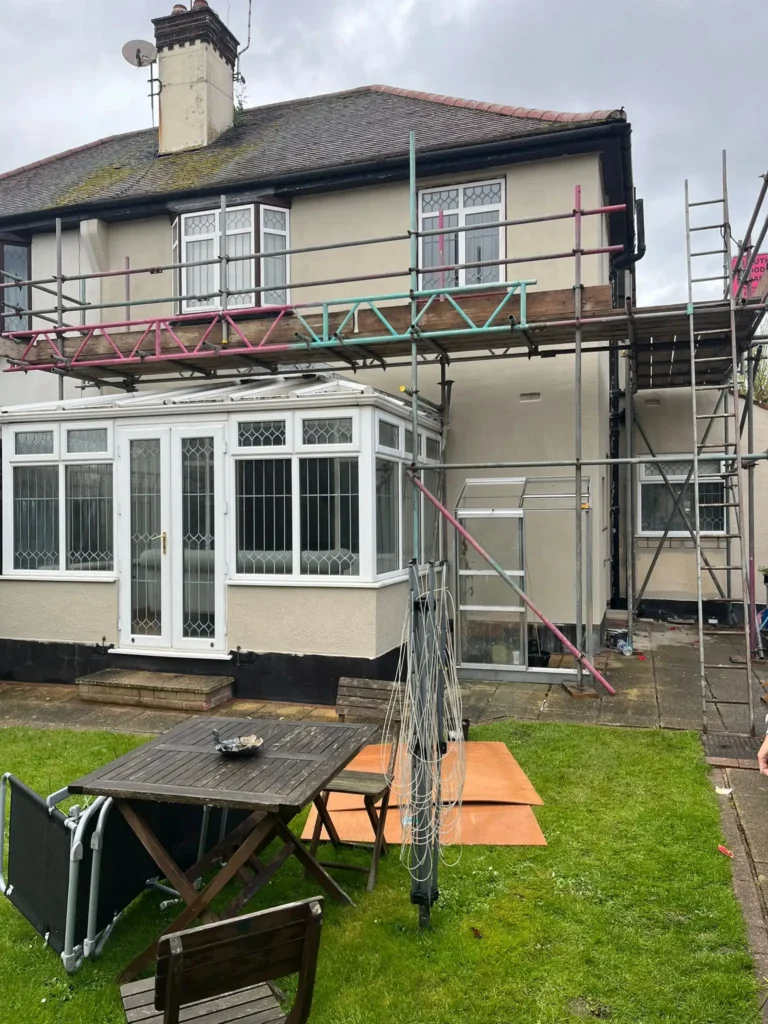 Scaffolding in place