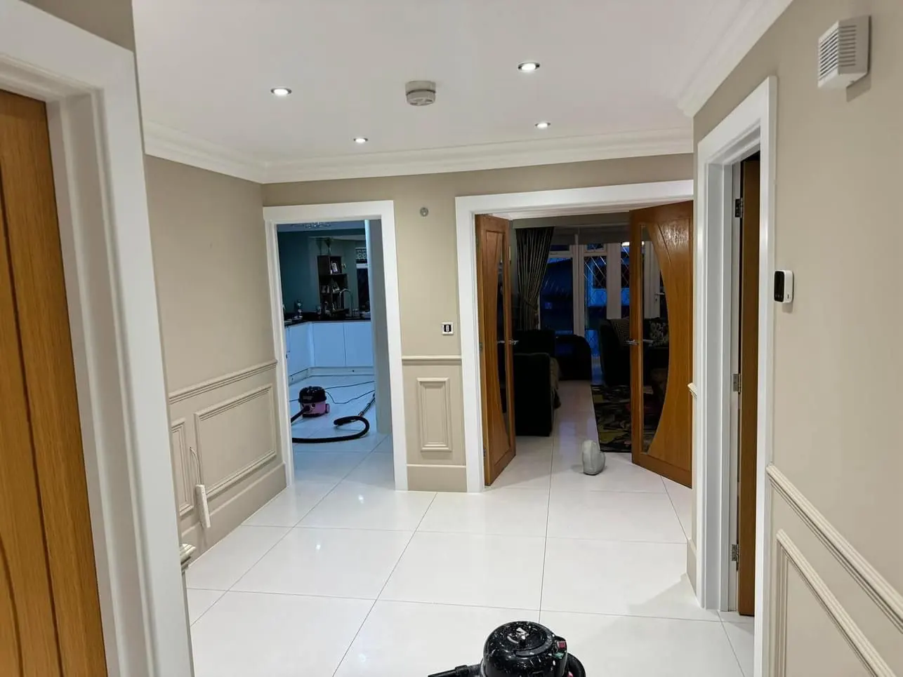Modern Essex living room with neutral interior paint and natural light